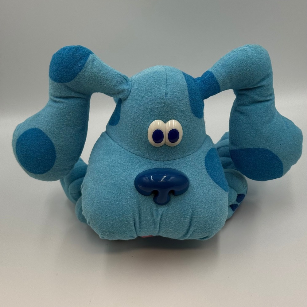 Vintage 1997 Tyco Blues Clues Pose A Blue‎ Plush Dog Posable Ears 39955 8 Inch